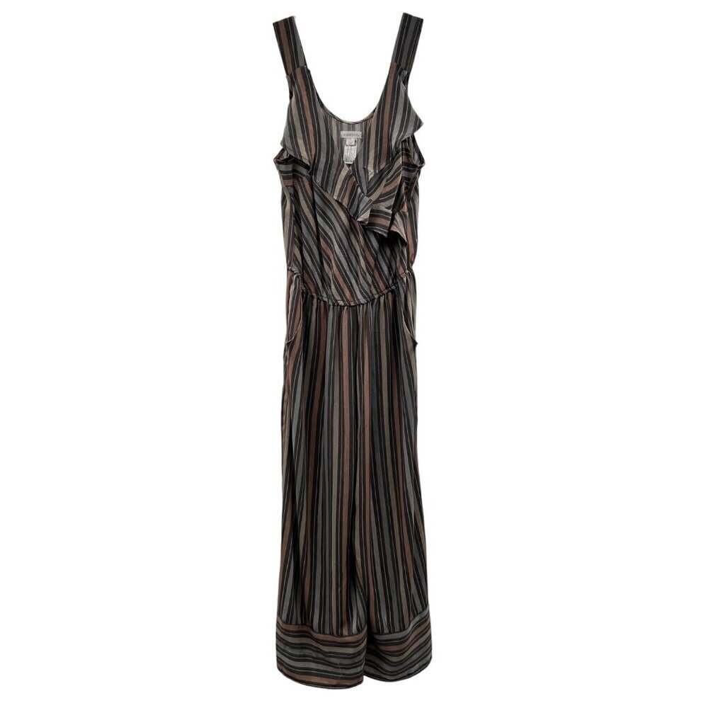 Xhilaration Women's Sleeveless Striped Wide Leg Jumpsuit Size Small Pockets